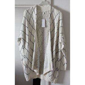 New w/Tags Eileen Fisher L/XL - Argyle Kimono Cardigan - Heavy Cotton Cardi Coat